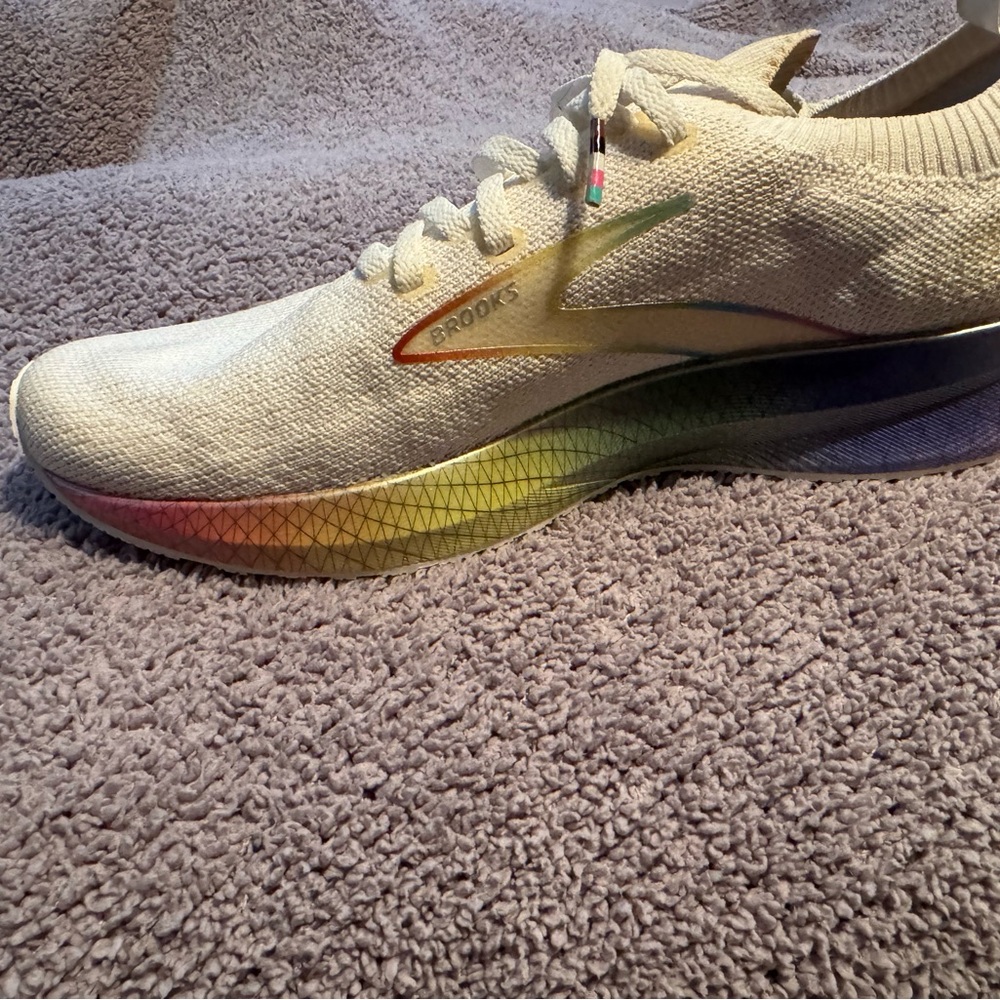 Brooks Levitate White with Rainbow Accents - Picture 6 of 13